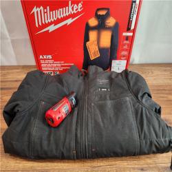 AS-IS Milwaukee Women's Large M12 12-Volt Lithium-Ion Cordless AXIS Black  Heated Quilted Jacket