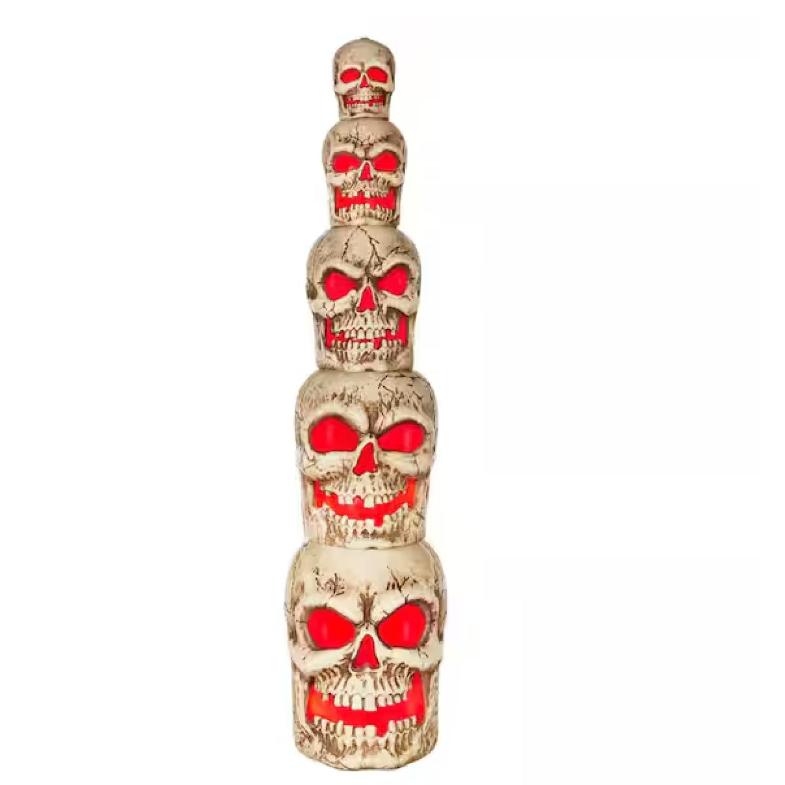 DALLAS LOCATION - Home Accents Holiday 8 ft. Giant-Sized LED Skull Stack