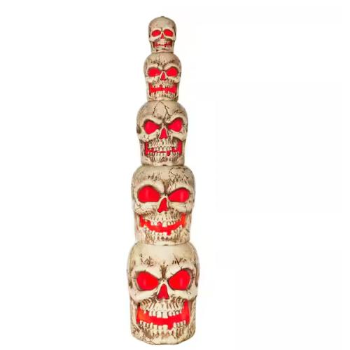 DALLAS LOCATION - Home Accents Holiday 8 ft. Giant-Sized LED Skull Stack