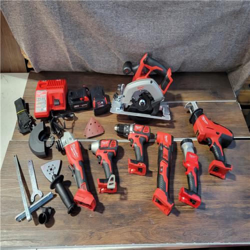 CALIFORNIA NEW MILWAUKEE M18 7-TOOL COMBO KIT (2 BATTERIES, 1 CHARGER, AND BAG INCLUDED)