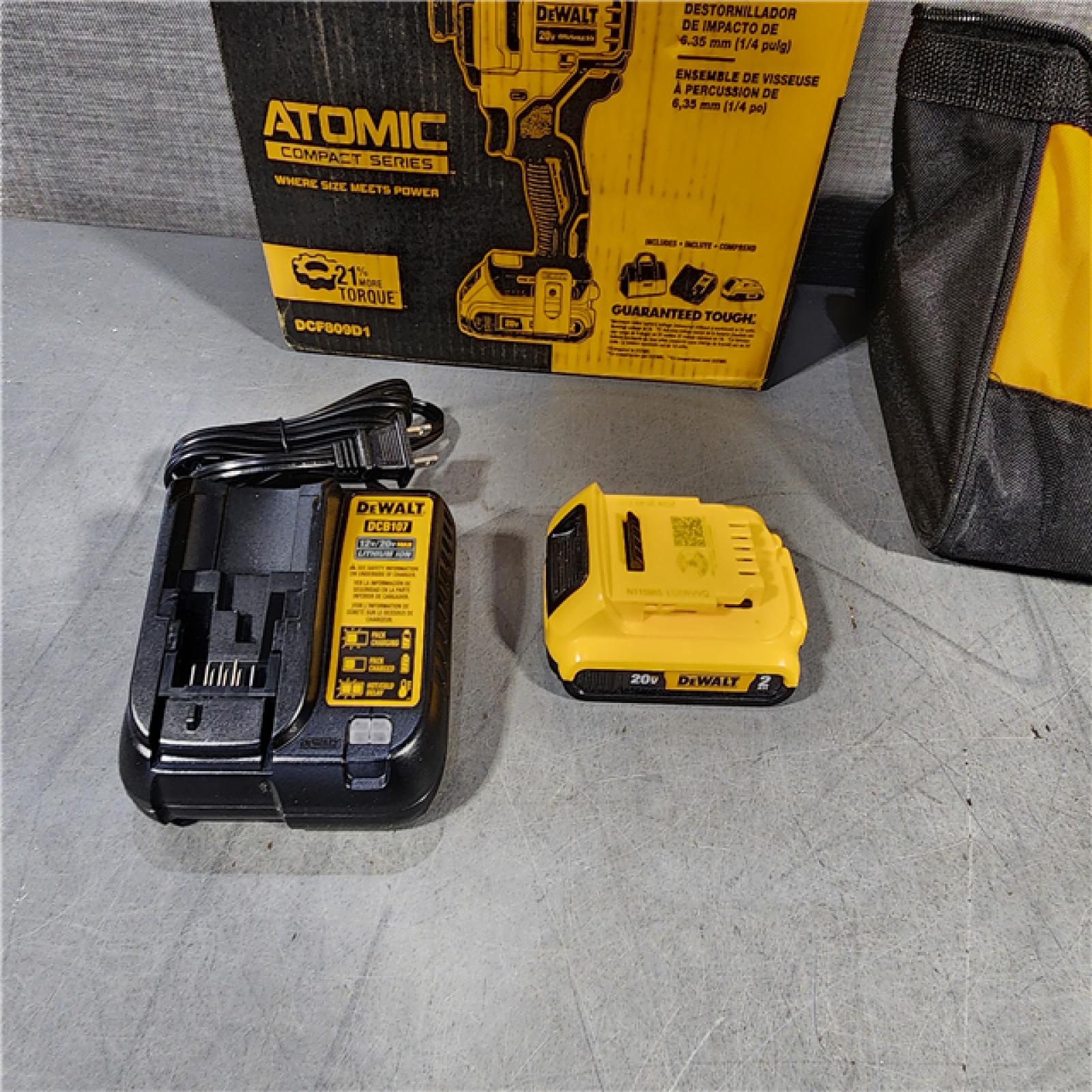 HOUSTON LOCATION - AS-IS DEWALT ATOMIC 20V MAX* Brushless Cordless Compact 1/4 in. Impact Driver Kit