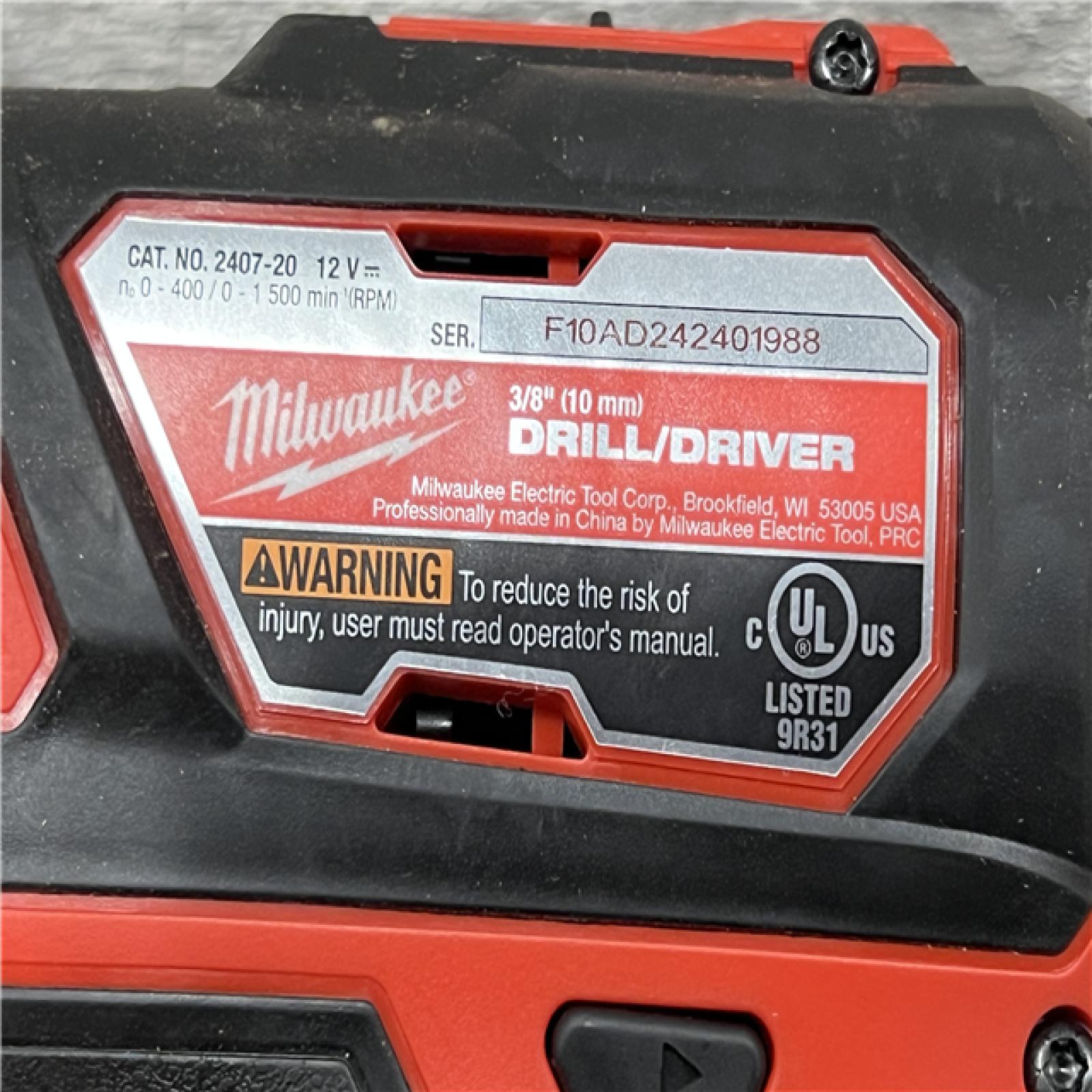 AS-IS MILWAUKEE M12 12V Lithium-Ion Cordless Combo Kit (5-Tool) with Two 1.5Ah Batteries, Charger & Tool Bag