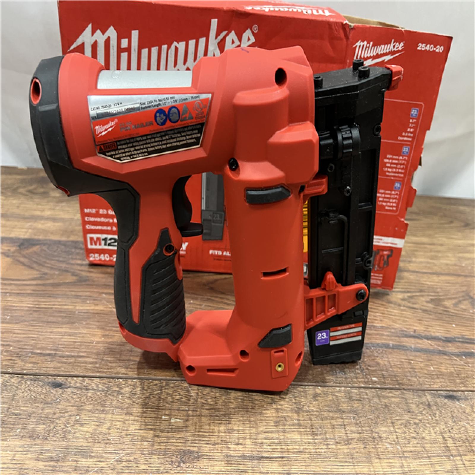 AS IS Milwaukee 2540-20 12V 23 Gauge Cordless Pin Nailer (Tool Only)