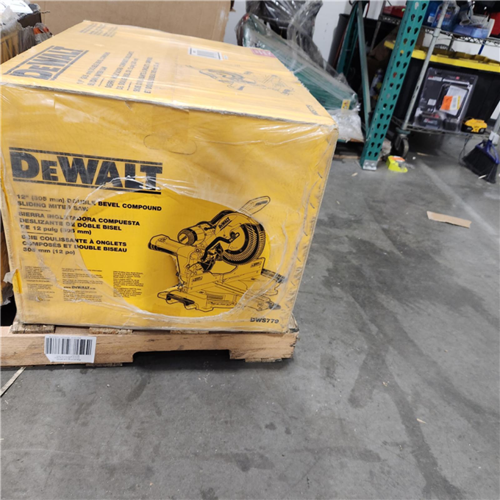 Dallas Location - NEW- DEWALT 15 Amp Corded 12 in. Double Bevel Sliding Compound Miter Saw, Blade Wrench and Material Clamp