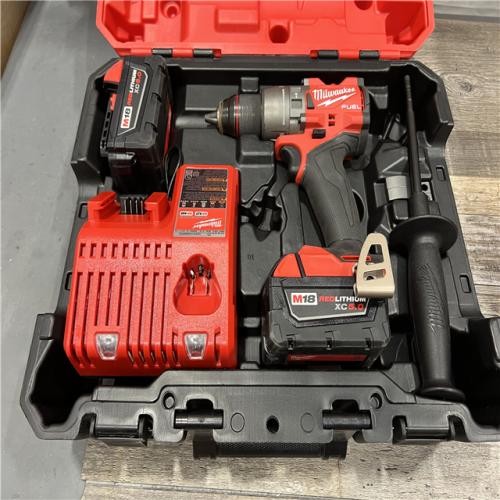 AS-IS Milwaukee 2904-22 Hammer Drill Driver Kit with Batteries  Charger & Tool Case  Red