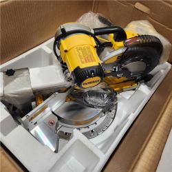 AS-IS 15 Amp Corded 12 in. Double Bevel Sliding Compound Miter Saw, Blade Wrench and Material Clamp