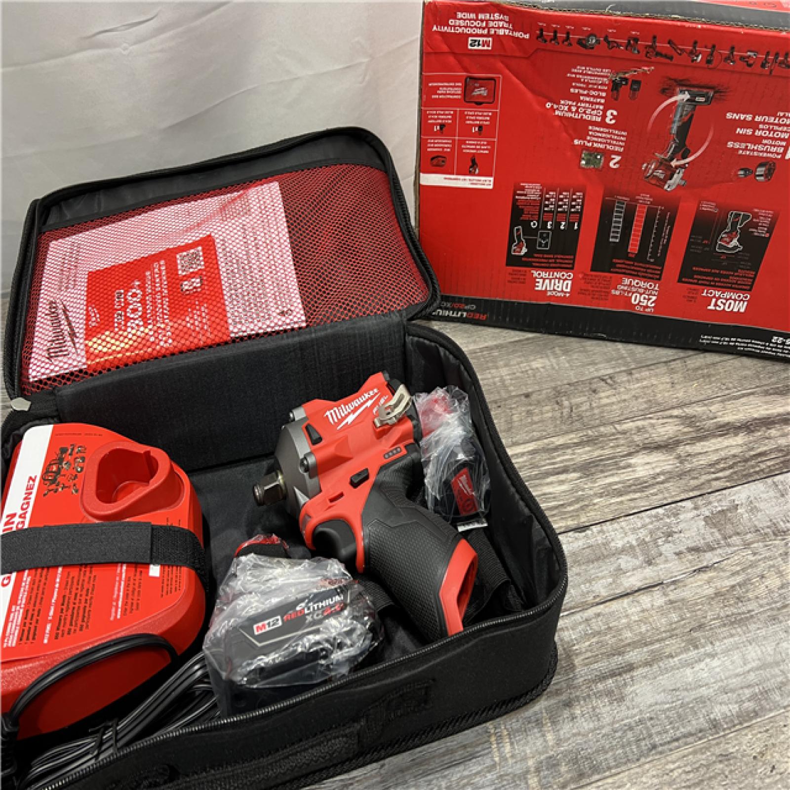 AS-IS Milwaukee M12 FUEL Brushless Cordless Stubby 1/2 in. Impact Wrench Kit