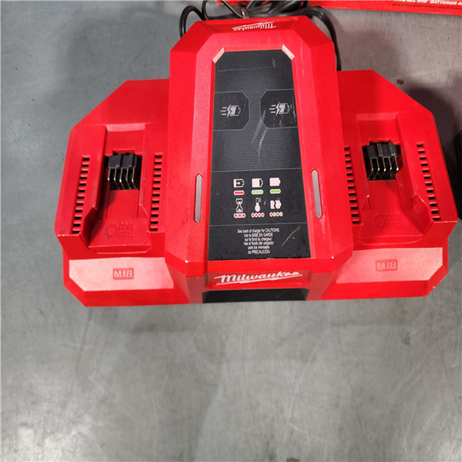 HOUSTON LOCATION - AS-IS M18 18V Lithium-Ion REDLITHIUM FORGE 8.0 Ah Battery Pack with M18 18V Dual Bay Simultaneous Super Charger