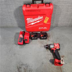 HOUSTON LOCATION - AS-IS Milwaukee 2904-22 Hammer Drill Driver Kit with Batteries  Charger & Tool Case  Red