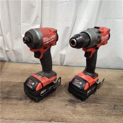 AS-IS Milwaukee M18 FUEL 18V Lithium-Ion Brushless Cordless Hammer Drill and Impact Driver Combo Kit (2-Tool) with 2 Batteries