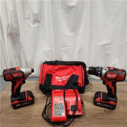 AS-IS Milwaukee M18 18V Cordless Brushed 2 Tool Drill/Driver and Impact Driver Kit