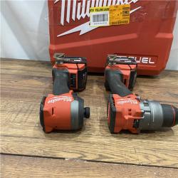 AS IS Milwaukee M18 FUEL 18V Lithium-Ion Brushless Cordless Hammer Drill and Impact Driver Combo Kit (2-Tool) with 2 Batteries