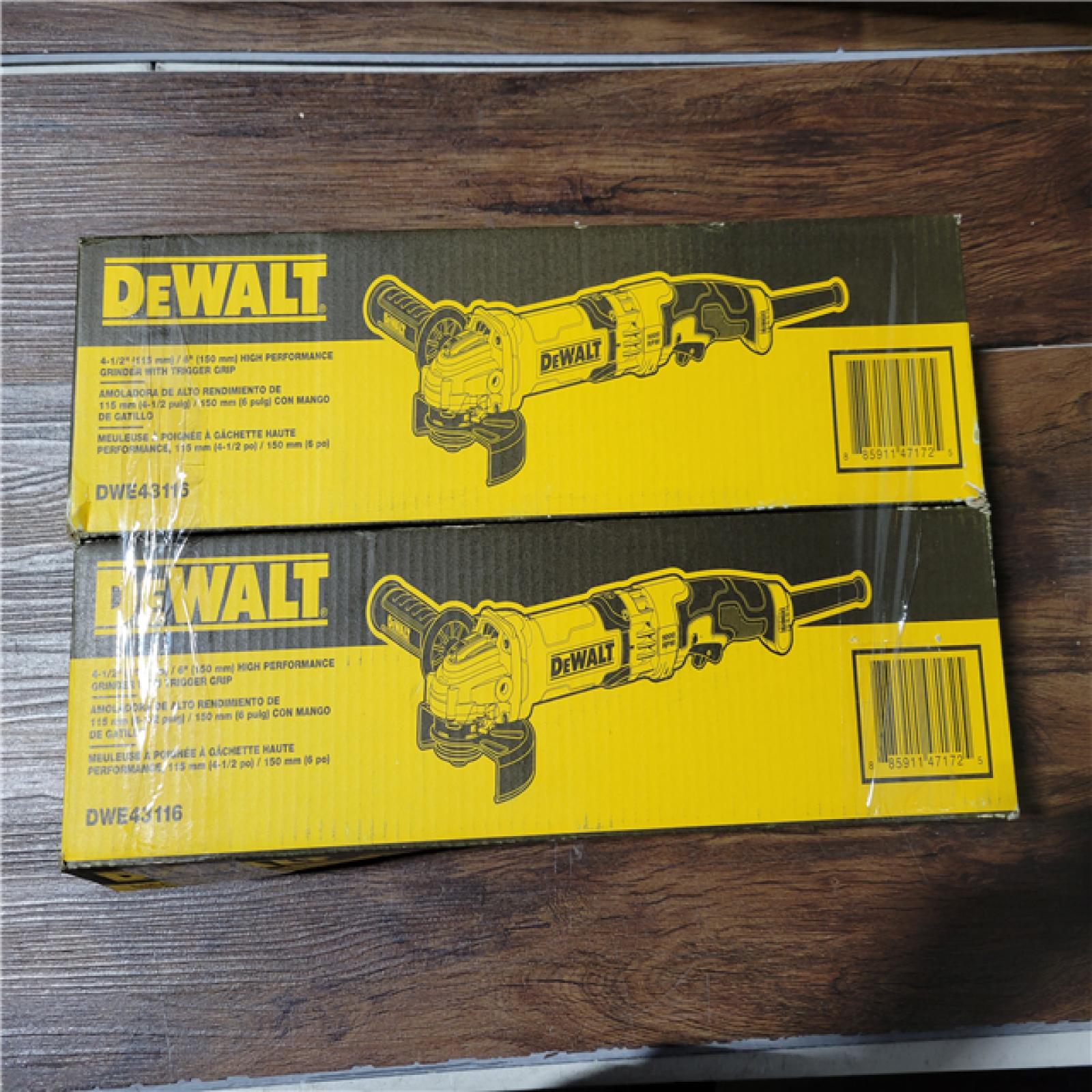 CALIFORNIA NEW DEWALT HIGH PERFORMANCE GRINDER WITH TRIGGER GRIP (2 TOOLS)