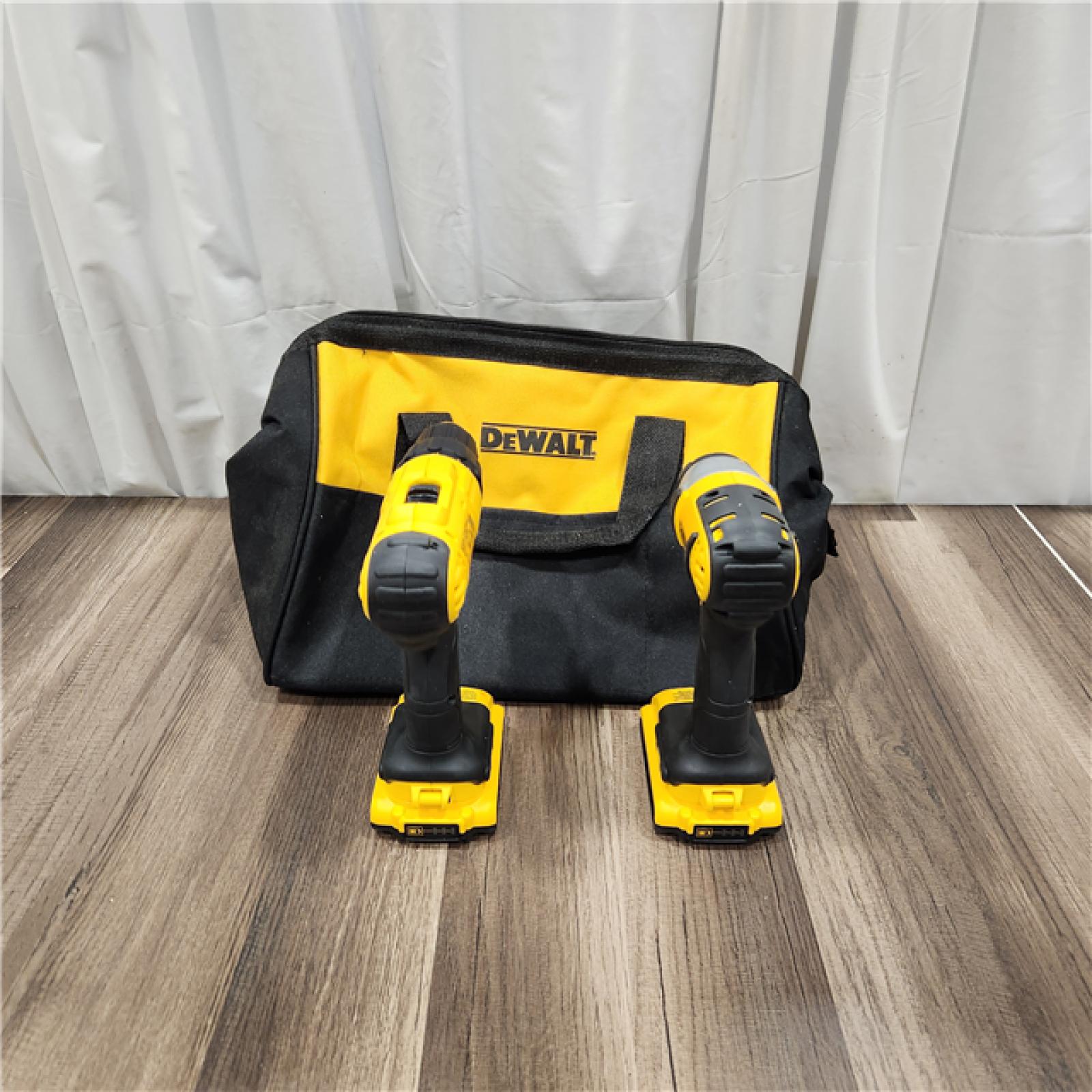 AS IS DEWALT 20V MAX XR Hammer Drill and ATOMIC Impact Driver 2 Tool Cordless Combo Kit with (2) 4.0Ah Batteries, Charger, and Bag