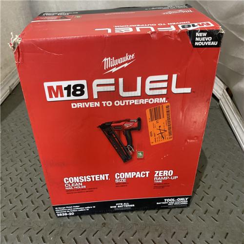 Houston location AS-IS Milwaukee 2839-20 M18 FUEL 15 Ga. 18 Volt Brushless Angled Finish Nailer