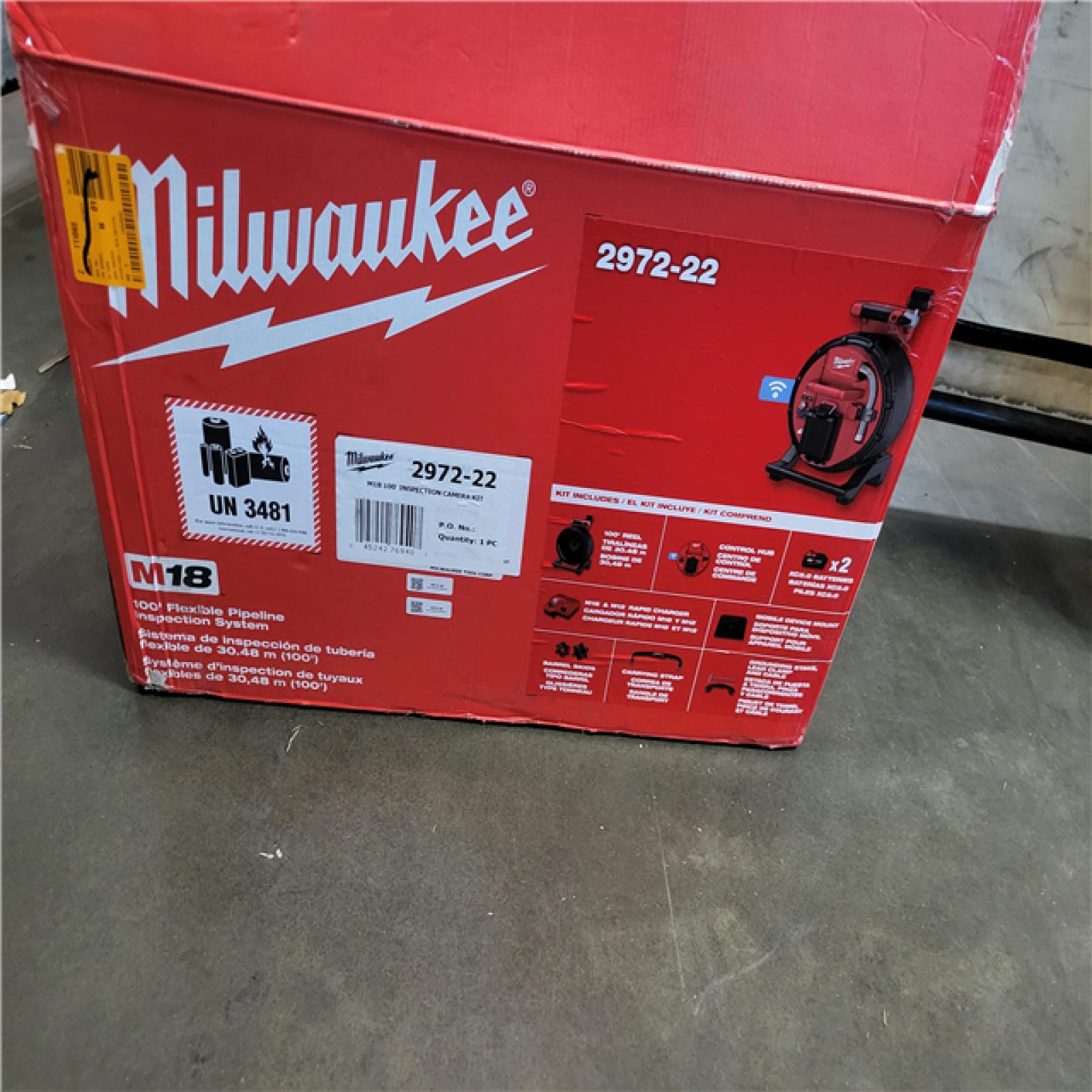 California AS-IS Milwaukee M18 100' Inspection Camera Kit Model #2972-22, includes (2) Batteries & Charger-Appears in Excellent Condition