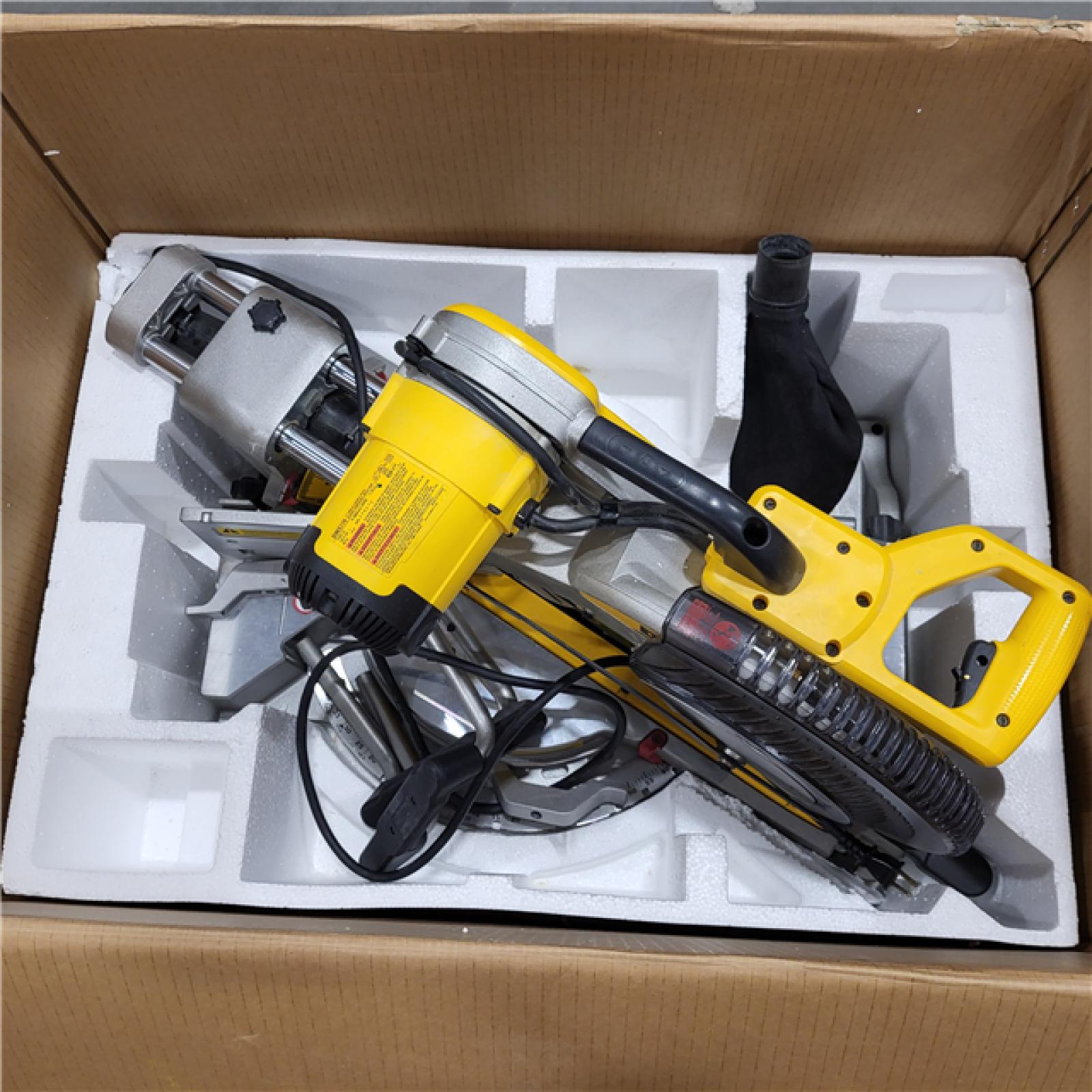 AS-IS 15 Amp Corded 12 in. Double Bevel Sliding Compound Miter Saw, Blade Wrench and Material Clamp