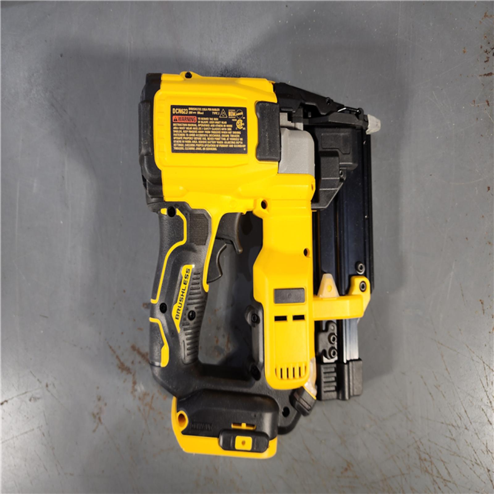 HOUSTON LOCATION - AS-IS DEWALT ATOMIC 20V MAX Lithium Ion Cordless 23 Gauge Pin Nailer Kit with 2.0Ah Battery and Charger