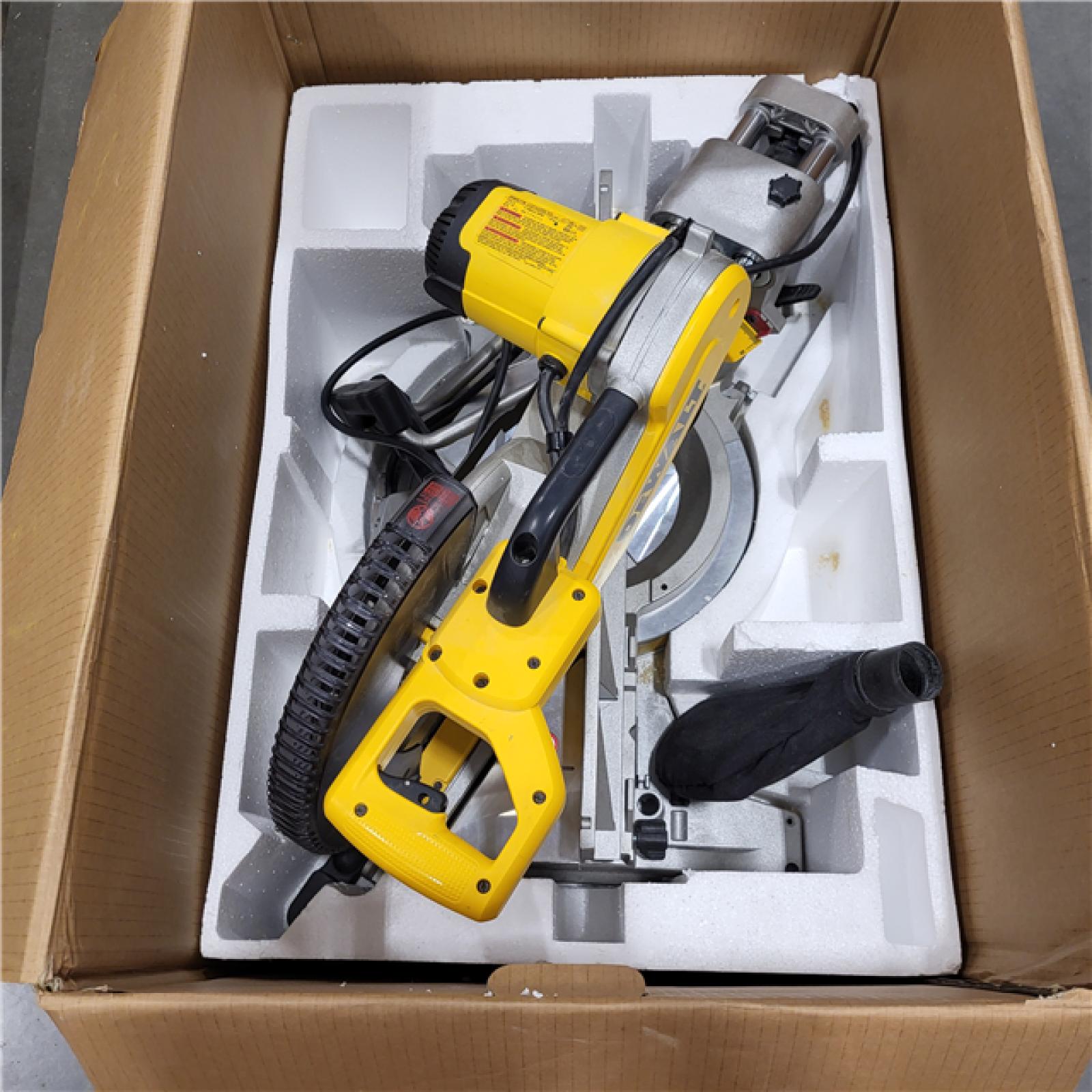 AS-IS 15 Amp Corded 12 in. Double Bevel Sliding Compound Miter Saw, Blade Wrench and Material Clamp