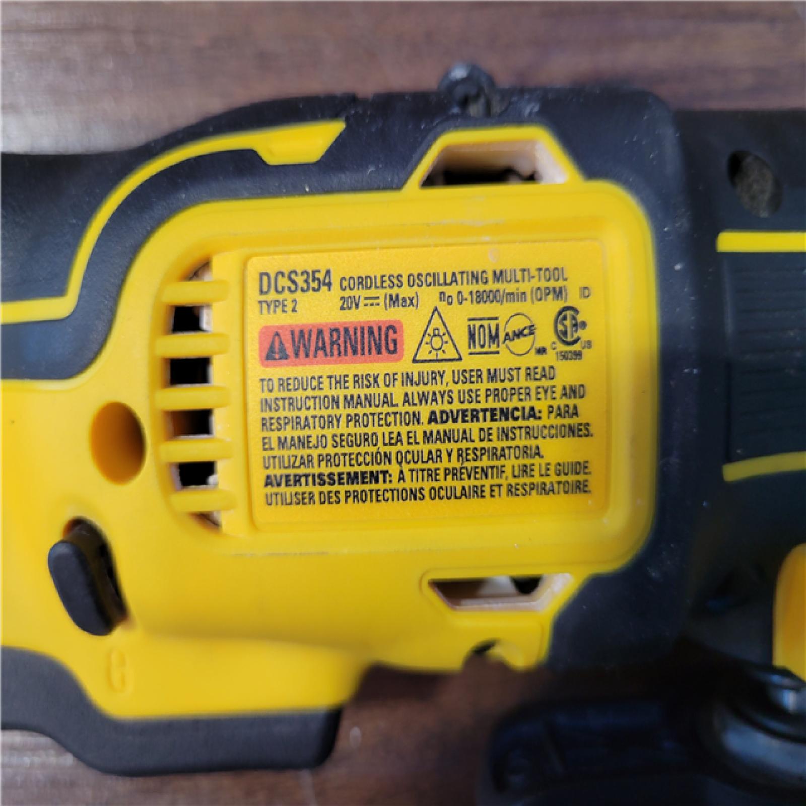 California As-Is Dewalt Brushless 4-Tool Combo Kit (Battery,Charger, and Tool Bag Included)