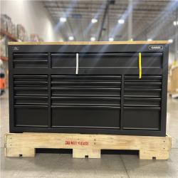 DALLAS LOCATION - HUSKY 72 in. W x 24 in. D Heavy Duty 18-Drawer Mobile Workbench Cabinet with Adjustable-Height Hardwood Top in Matte Black