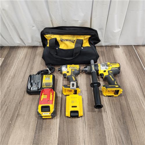 AS IS DEWALT 20V MAX Cordless Brushless Hammer Drill/Driver 2 Tool Combo Kit with FLEXVOLT ADVANTAGE