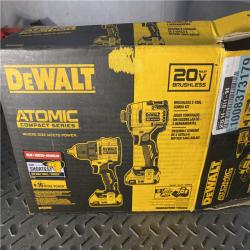 Houston location AS-IS DEWALT ATOMIC 20-Volt MAX Lithium-Ion Cordless Combo Kit (2-Tool) with (2) 2.0Ah Batteries, Charger and Bag