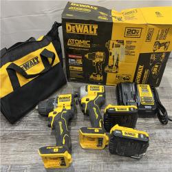 AS-IS DEWALT ATOMIC 20-Volt MAX Lithium-Ion Cordless Combo Kit (2-Tool) with (2) 2.0Ah Batteries, Charger and Bag