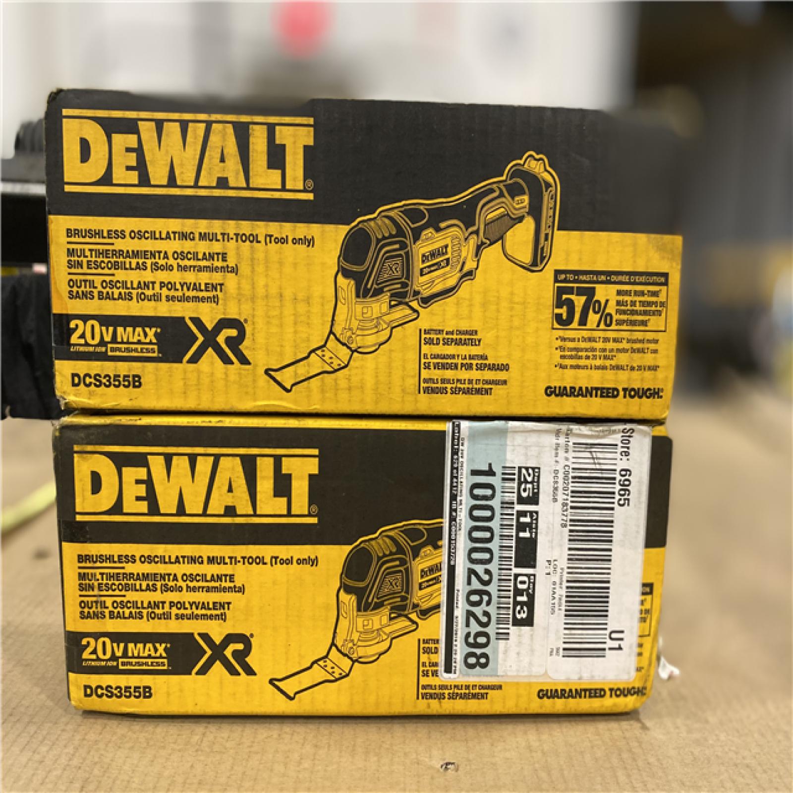 NEW! - DEWALT 20V MAX* XR Oscillating Tool, Brushless, Tool Only - (2 UNITS)