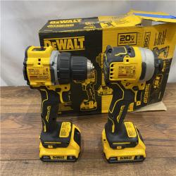 AS IS Dewalt DCK225D2 20V MAX ATOMIC Brushless Compact Lithium-Ion 1/2 in. Cordless Drill Driver and 1/4 in. Impact Driver Combo Kit with 2 Batteries 2 Ah