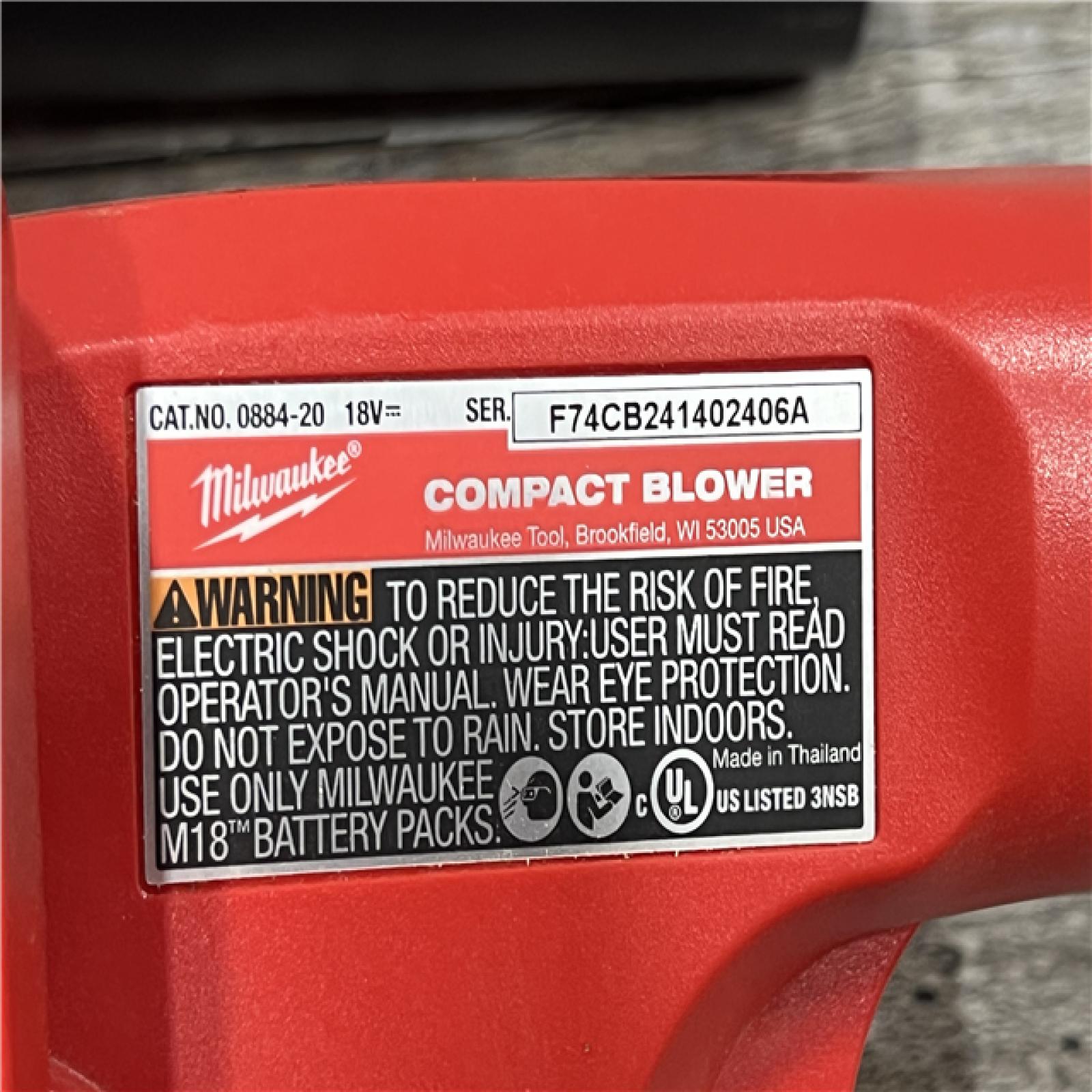 AS-IS Milwaukee M18 18-Volt Lithium-Ion Cordless Compact Blower (Tool-Only)