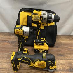 AS IS DEWALT 20-Volt Lithium-Ion Cordless 3-Tool Combo Kit with FLEXVOLT 9 Ah and 20V 6 Ah Batteries and Charger