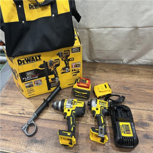 AS-IS DEWALT 20V MAX Cordless Brushless Hammer Drill/Driver 2 Tool Combo Kit with FLEXVOLT ADVANTAGE