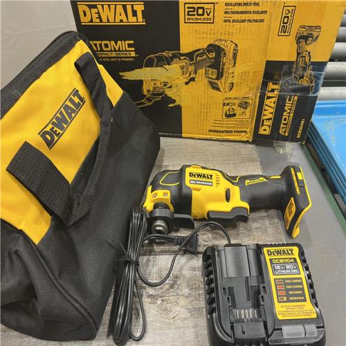 AS-IS DEWALT ATOMIC 20V MAX Lithium-Ion Cordless Oscillating, Charger and Kit Bag