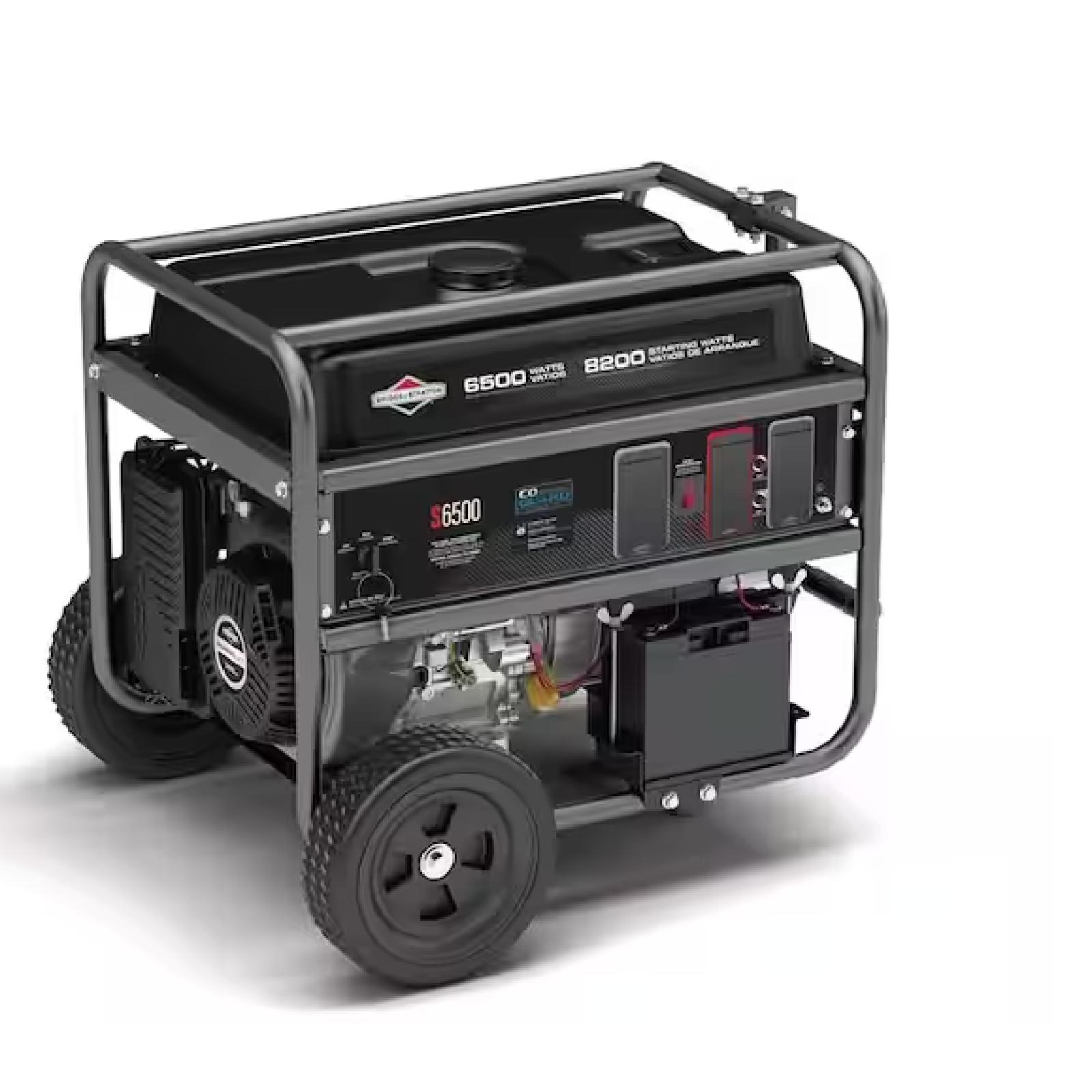 DALLAS LOCATION - Briggs & Stratton 6500-Watt Electric Switch Gasoline Powered Portable Generator with B and S OHV Engine Featuring CO Guard