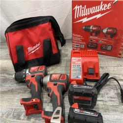 AS-IS Milwaukee M18 18V Cordless Brushed 2 Tool Drill/Driver and Impact Driver Kit