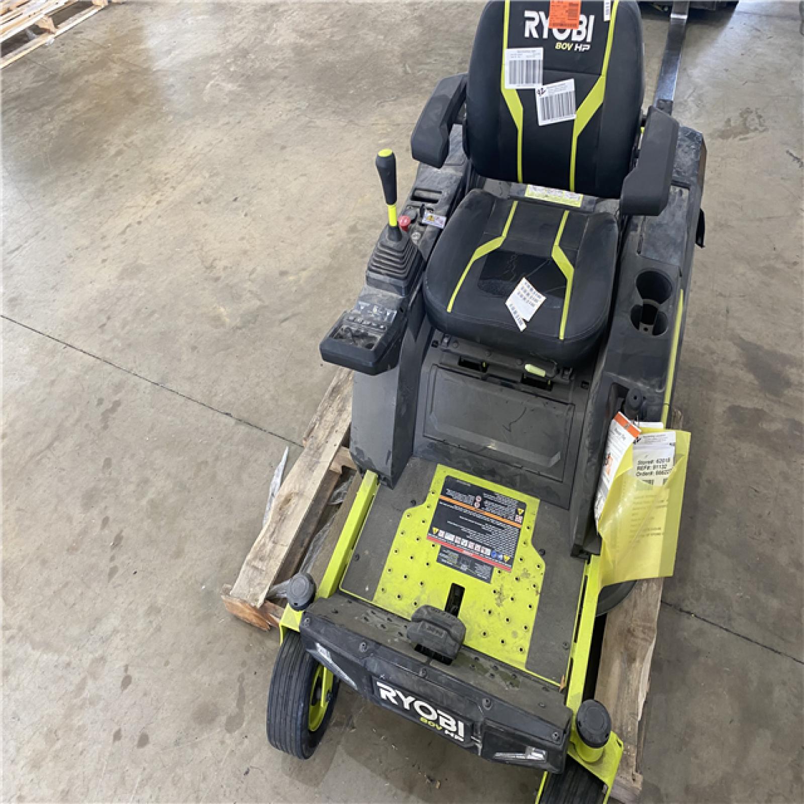 Houston Location - AS-IS Ryobi 80V Brushless Electric Zero Turn Riding Mower