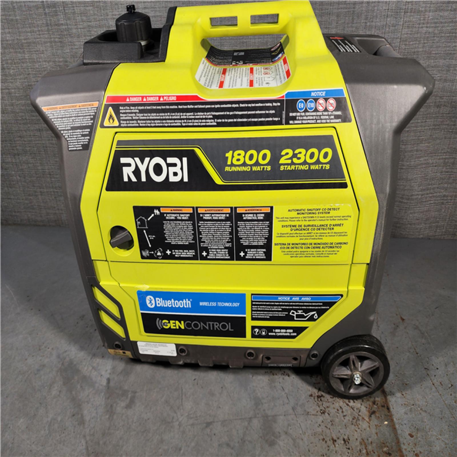 HOUSTON LOCATION - AS-IS RYOBI 2,300-Watt Recoil Start Bluetooth Super Quiet Gasoline Powered Digital Inverter Generator with CO Shutdown Sensor