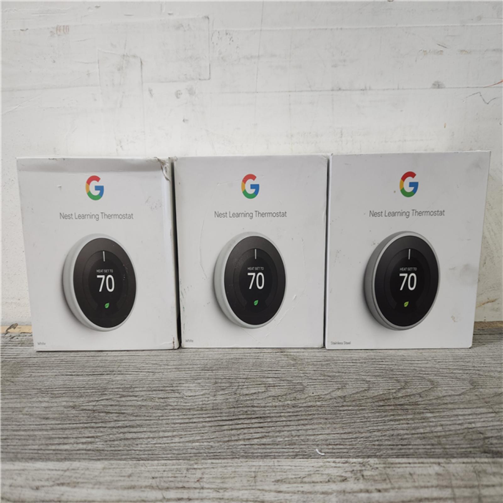 Phoenix Location NEW Google Nest Learning Thermostat - Smart Wi-Fi Thermostat - White (3 Lot)