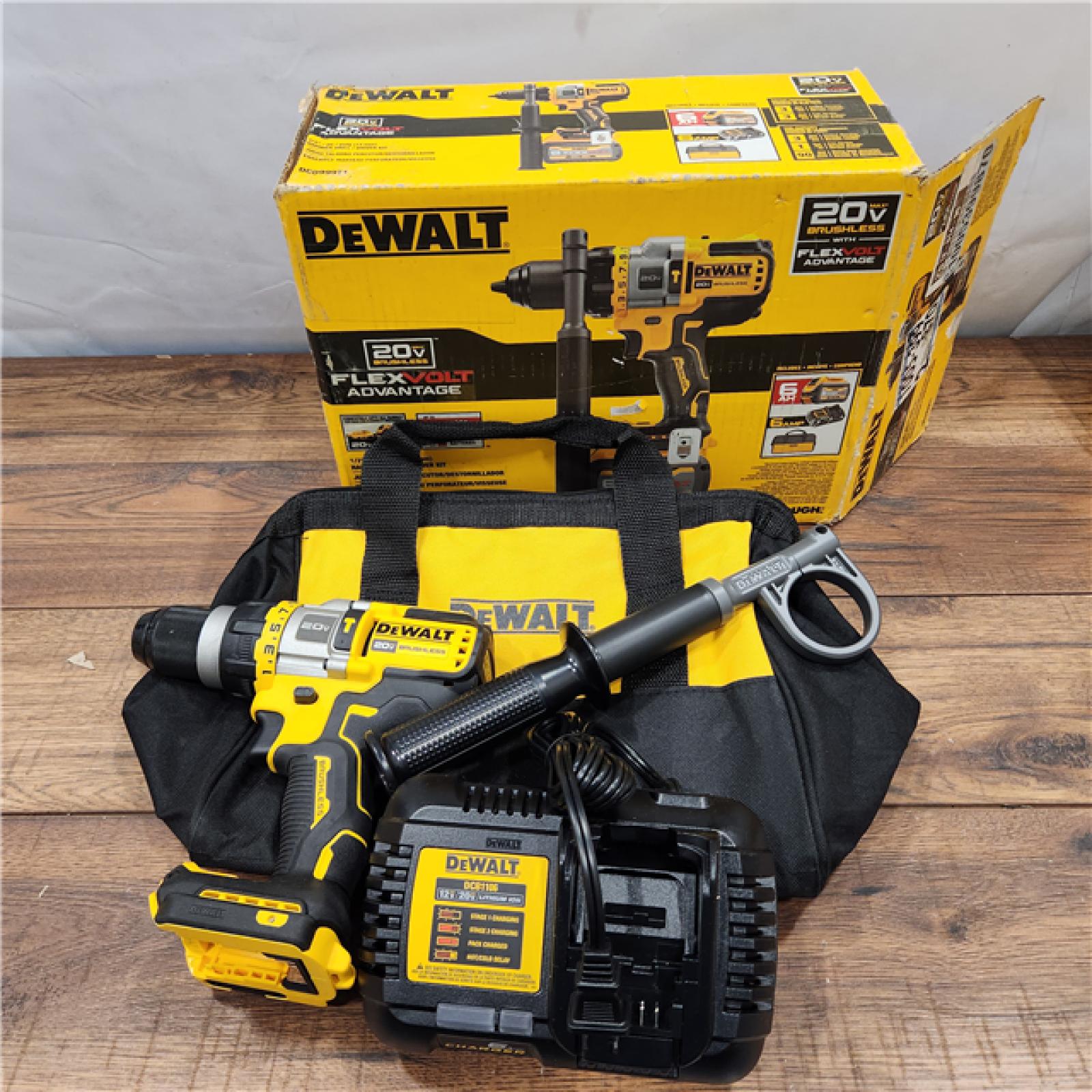 AS-IS Dewalt FLEXVOLT 20 Volt 1/2 in. Brushless Cordless Hammer Drill/Driver Kit (Battery & Charger)