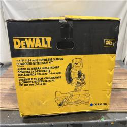 AS-IS DEWALT 15 Amp Corded 12 in. Double Bevel Sliding Compound Miter Saw, Blade Wrench and Material Clamp