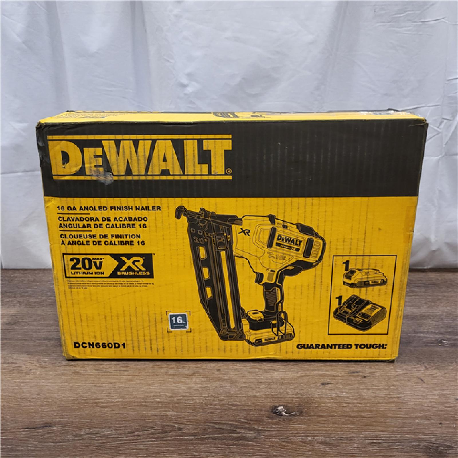 AS-IS DeWalt DCN660D1 20V 16 Gauge Cordless Angled Finish Nailer Kit W/ 2Ah Battery