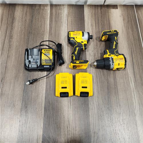 AS IS DEWALT ATOMIC 20-Volt MAX Lithium-Ion Cordless Combo Kit (2-Tool) with (2) 2.0Ah Batteries, Charger and Bag