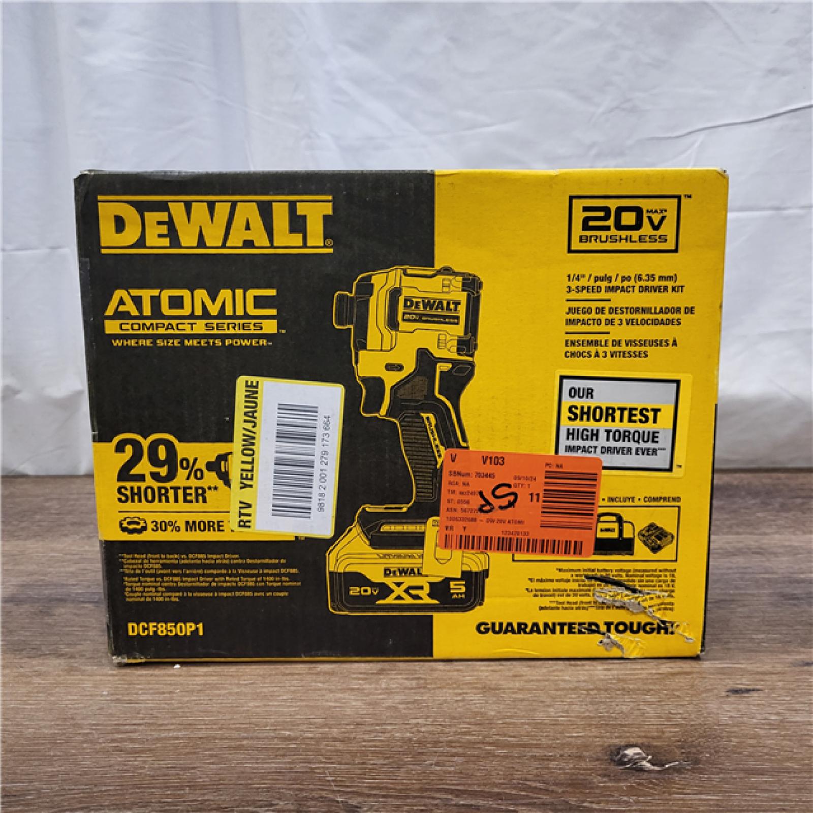 AS-IS ATOMIC 20V MAX Lithium-Ion Cordless 1/4 in. Brushless Impact Driver Kit, 5 Ah Battery, Charger, and Bag