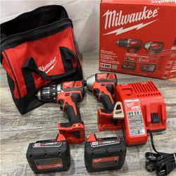 AS-IS Milwaukee M18 18V Cordless Brushed 2 Tool Drill/Driver and Impact Driver Kit