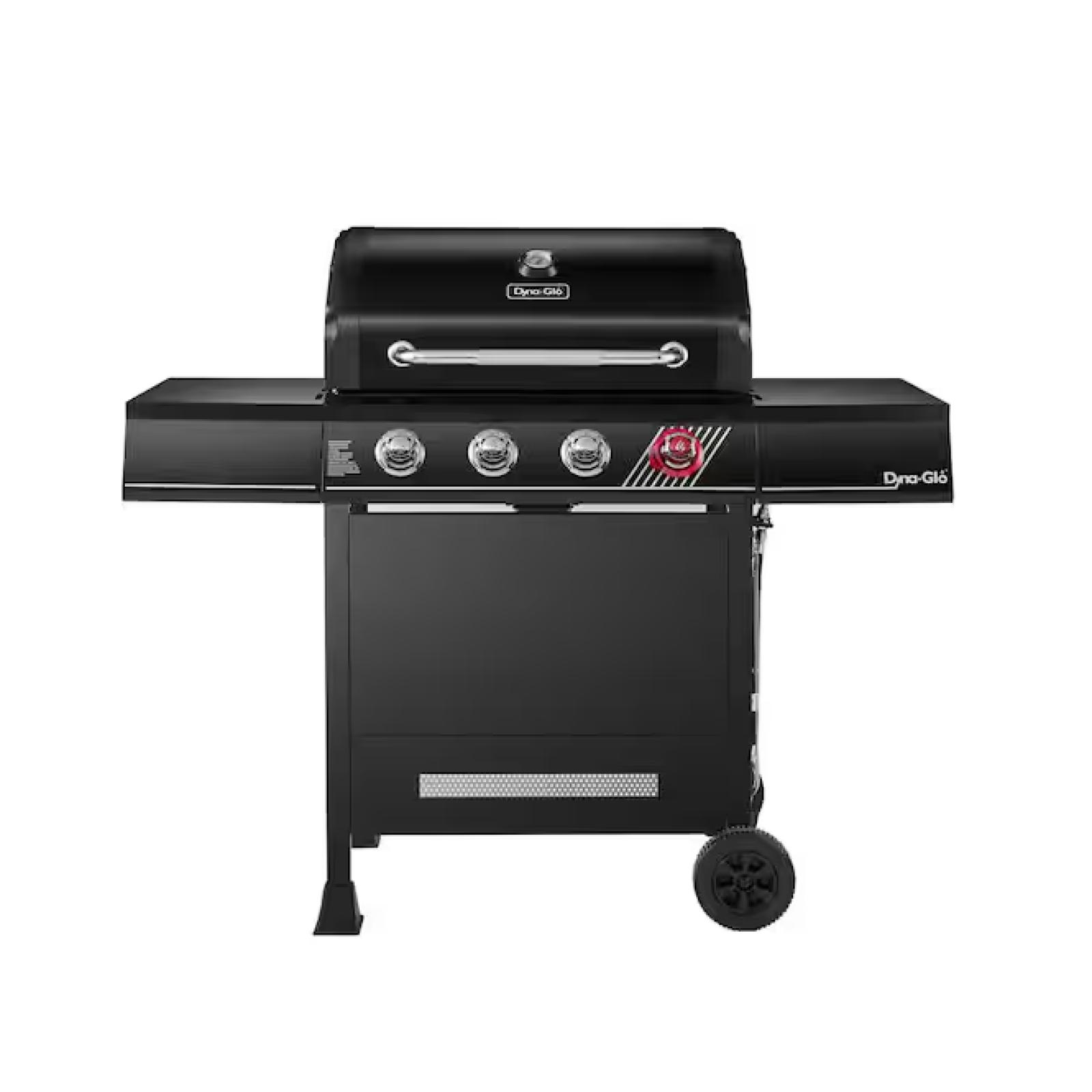 DALLAS LOCATION - Dyna-Glo 4-Burner Propane Gas Grill in Matte Black with TriVantage Multifunctional Cooking System