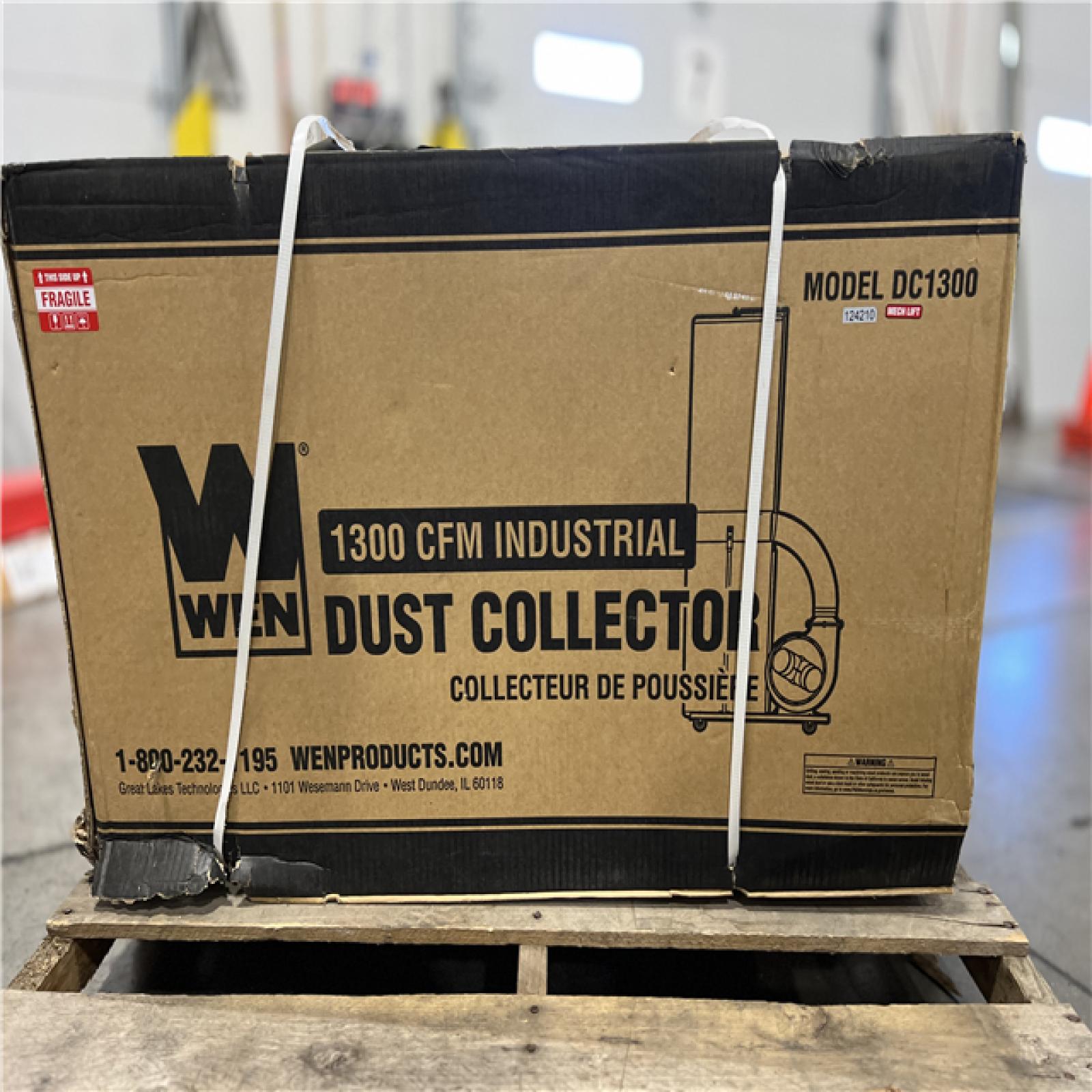 DALLAS LOCATION - WEN 1,300 CFM 14 Amp 50 Gal. 5 Mic Woodworking Dust Collector with Collection Bag and Mobile Base