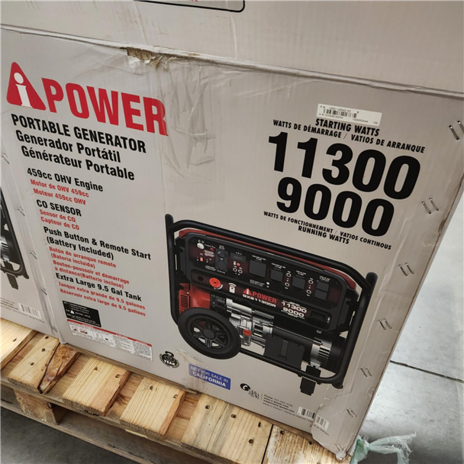 Dallas Location - As-Is A-iPower 9000-Watt Remote Start Gas Powered Portable Generator -Appears Like New Condition