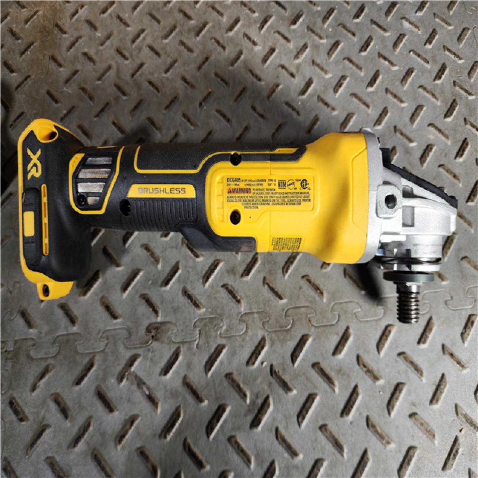 HOUSTON LOCATION - AS-IS DeWalt DCG405B 20V Max XR 4.5-Inch Slide Switch Small Angle Grinder (Tool Only)