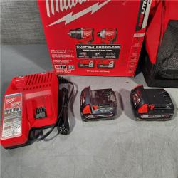 HOUSTON LOCATION - AS-IS M18 18V Lithium-Ion Brushless Cordless Compact Drill/Impact Combo Kit (2-Tool) W/(2) 2.0 Ah Batteries, Charger & Bag